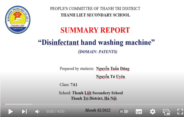 Viet nam_ DISINFECTANT HAND WASHING MACHINE _Nguyễn Tú Uyên and Nguyễn Tuấn Dũng_For UNIPO-2022